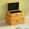 Vintiquewise Decorative Tufted Velvet Suitcase Treasure Chest, Yellow, PK 2 QI003982_YL - alternate 6